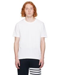 Thom Browne - White Stripe Trim T-shirt - Lyst