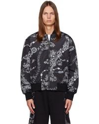 Versace - Black Chain Couture Reversible Bomber Jacket - Lyst