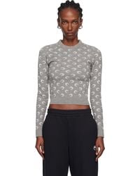 Marine Serre - Moon Jacquard Knit Fitted Crewneck Sweater - Lyst