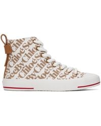 See By Chloé - White & Taupe Aryana Sneakers - Lyst