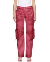 Blumarine - Pantalon cargo rose en cuir à panneaux - Lyst