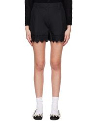 Simone Rocha - Black Embroidered Shorts - Lyst