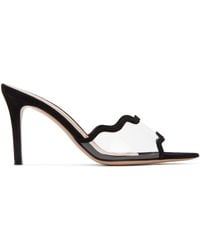Gianvito Rossi - Black Scalloped Heeled Sandals - Lyst