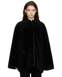 TOTEME - Blouson De Style Surchemise Noir En Peau Retournée - Lyst
