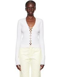 Dion Lee - Off-white Bichrome Cardigan - Lyst
