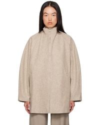 Cordera - Taupe Virgin Wool Utility Jacket - Lyst