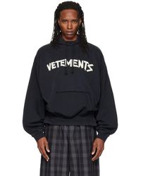Vetements - Tape Logo Destroyed Hoodie - Lyst