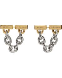 Paco Rabanne Gold & Silver Xl Chain Link Earrings - Black