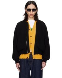 vowels knitted bomber jacket size3 black