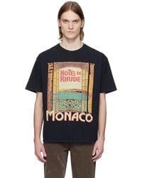 【関税込み】Rhude ブラック Hotel Di Monaco Tシャツ Rhude Hotel Di Monaco T-Shirt | Saks Fifth Avenue