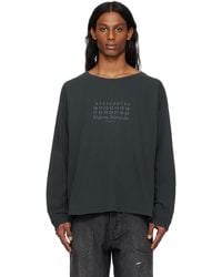 Maison Margiela - T-Shirt Noir À Logo Imprimé - Lyst