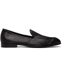 Brioni - Black Embossed Loafers - Lyst