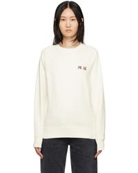 Maison Kitsuné - Off-white Double Fox Head Sweatshirt - Lyst