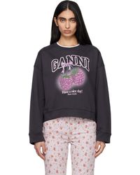 Ganni - Raspberries Crewneck Sweatshirt - Lyst