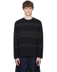 Simone Rocha - T-Shirt À Manches Longues Noir À Motif Fleuri Imprimé - Lyst