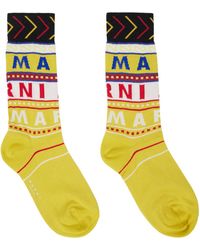 Marni - Yellow Logo Socks - Lyst