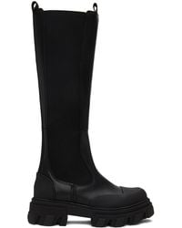 Ganni - Black Cleated High Chelsea Boots - Lyst