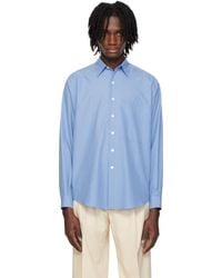 AURALEE - Chemise Surdimensionnée Bleue En Sergé De Coton Finx Lavé - Lyst
