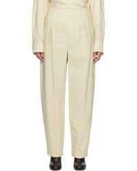 Lemaire - Off-white Soft Pleated Trousers - Lyst