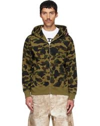 A Bathing Ape - Khaki 1St Camo Shark Full Zip Hoodie - Lyst
