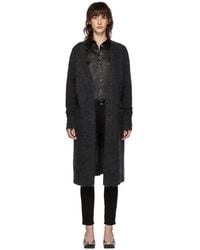 Acne Studios Grey Mohair Raya Cardigan - Black