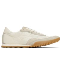 BOSS - Baskets Basses Blanc Et Taupe À Garnitures En Suède - Lyst