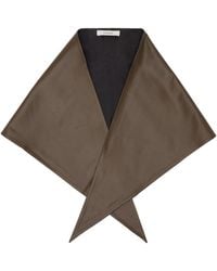 Lemaire - Khaki Large Leather Triangle Scarf - Lyst