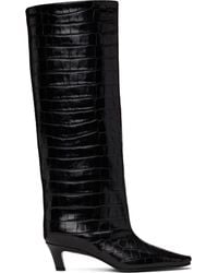 TOTEME - Croco-embossed Wide Shaft Tall Boots - Lyst