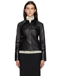 Helmut Lang - Black Shirt Leather Jacket - Lyst