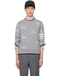Thom Browne - Gray 4-bar Hector Sweater - Lyst
