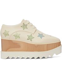 Stella McCartney - White Elyse Crystal Star Platform Derbys - Lyst