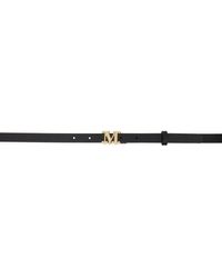 Max Mara - Black Leather Monogram Belt - Lyst