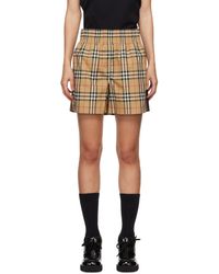 Burberry - Beige Vintage Check Shorts - Lyst