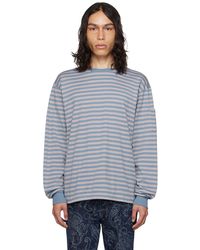 Needles - Blue & Gray Striped Long Sleeve T-shirt - Lyst