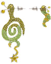 Collina Strada - Boucles d'oreilles graphiques argenté et vert exclusives à ssense - Lyst