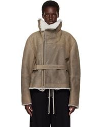 Rick Owens - Tower Shearling Cropped Flight Jacket - Lyst