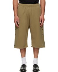 Les Tien - Khaki Part Snap Shorts - Lyst