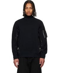 Sacai - Sponge Sweat & Nylon Twill Sweatshirt - Lyst
