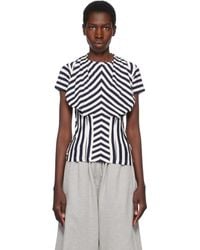 Pushbutton - Stripe Bra Draping Jersey T-shirt - Lyst