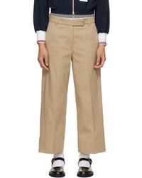 Thom Browne - Khaki Cotton Gabardine Chino Trousers - Lyst