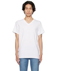 Calvin Klein - Ensemble de trois t-shirts blancs à col en v - Lyst