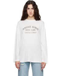 Anine Bing - Ivan Long Sleeve 'New York' Stencil T-Shirt - Lyst
