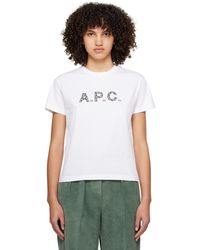 A.P.C. - T-shirt blanc à logo contrecollé - Lyst