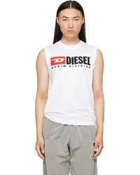 DIESEL - Chest Logo Print Tank Top - Lyst