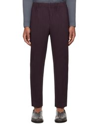 Homme Plissé Issey Miyake - Homme Plissé Issey Miyake Purple Tailored Pleats 2 Trousers - Lyst
