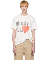 Rhude - ホワイト 'Lovers' スラブ Tシャツ - Lyst
