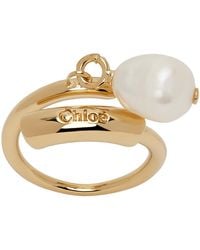 Chloé - Gold Pearl Darcey Ring - Lyst