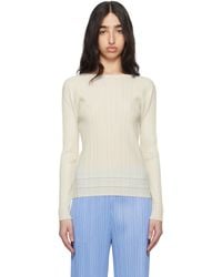 Pleats Please Issey Miyake - Off- Soft Pleats Sweater - Lyst
