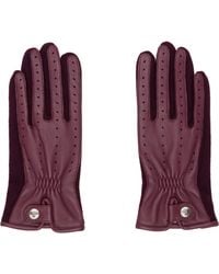 Vivienne Westwood - Burgundy Leather & Wool Gloves - Lyst