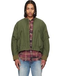 R13 - Khaki Bubble Bomber Jacket - Lyst